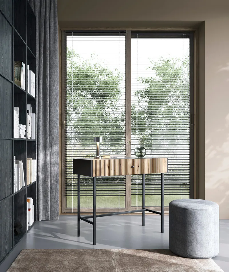 Francisca Sminkbord 93 cm - Svart/Ek - Products - Möbler - Bord & matgrupp - Sminkbord & toalettbord