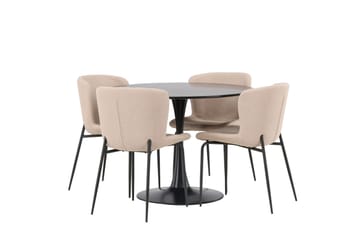 Glade Matgrupp 100 cm Rund med 4 Modesto stolar - Beige - Products - Möbler - Bord & matgrupp - Matgrupp