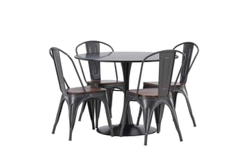 Glade Matgrupp 100 cm Rund med 4 Tempe stolar - Mörkgrå - Products - Möbler - Bord & matgrupp - Matgrupp