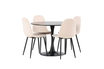 Glade Matgrupp 100 cm Rund med 4 Polar stolar - Beige - Products - Möbler - Bord & matgrupp - Matgrupp
