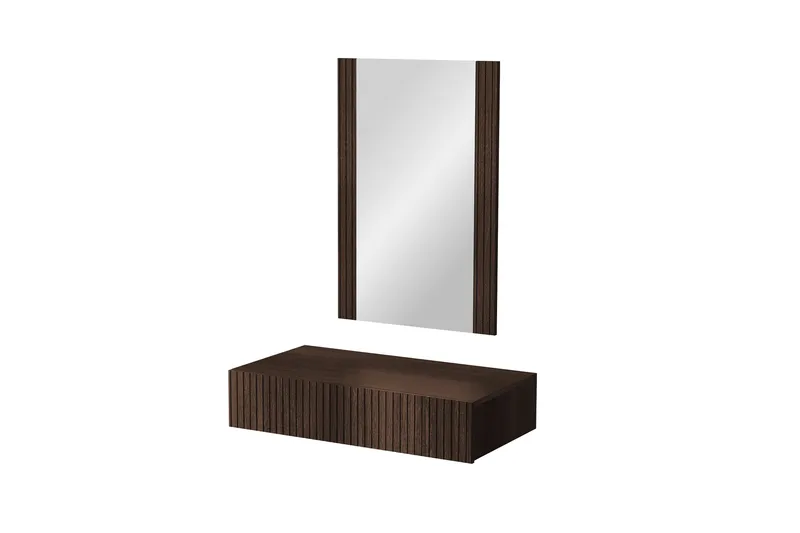 Hammarstrand svävande sminkbord med vägghängd spegel - 80x42 - Valnöt - Products - Möbler - Bord & matgrupp - Sminkbord & toalettbord