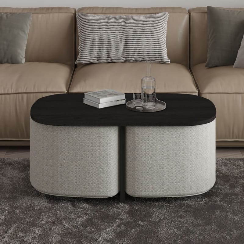 Hu Soffbordsset 90x42,9x45 cm - Svart - Products - Möbler - Bord & matgrupp - Soffbord