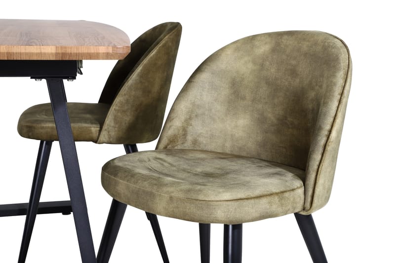 Inca Matgrupp 160 cm Rektangulär med 4 Velvet stolar - Svart - Products - Möbler - Bord & matgrupp - Matgrupp