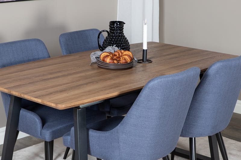 Inca Matgrupp 160 cm Rektangulär med 4 Plaza stolar - Svart - Products - Möbler - Bord & matgrupp - Matgrupp