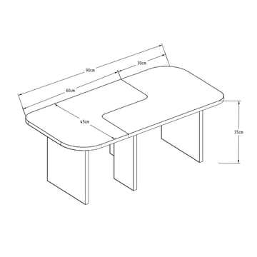 Iris Soffbordsset 90x35x45 cm - Vit - Products - Möbler - Bord & matgrupp - Soffbord