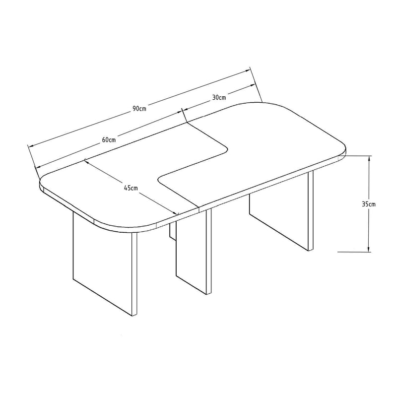 Iris Soffbordsset 90x35x45 cm - Vit - Products - Möbler - Bord & matgrupp - Soffbord