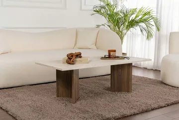 Isami Soffbord 119x40x60 cm - Travertin, Venezia-valnöt - Products - Möbler - Bord & matgrupp - Soffbord