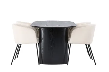 Isolde Matgrupp 180 cm Oval med 4 Berit stolar - Beige - Products - Möbler - Bord & matgrupp - Matgrupp