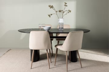 Isolde Matgrupp 180 cm Oval med 4 Night Stolar - Svart - Products - Möbler - Bord & matgrupp - Matgrupp