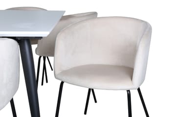 Jimmy Matgrupp 195 cm Rektangulär med 6 Berit stolar - Beige - Products - Möbler - Bord & matgrupp - Matgrupp