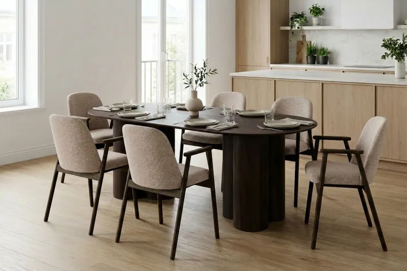 Juno Matbord Oval 220x100 cm Fanér - Rökt ek - Products - Möbler - Bord & matgrupp - Matbord & köksbord