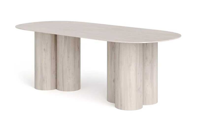 Juno Matbord Oval 220x100 cm Fanér, Vitlaserad ek