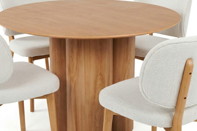Juno Matgrupp 110 cm runt i Ek med 4 Eira Matstolar - Ek - Products - Möbler - Bord & matgrupp - Matgrupp
