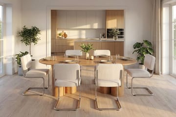 Juno Matgrupp rektangulärt 220 cm Ek med 8 Milva Matstolar - Ek - Products - Möbler - Bord & matgrupp - Matgrupp
