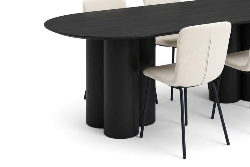 Juno Matgrupp rektangulärt 220 cm Svart med 6 Katy Matstolar - Svartlaserad ek - Products - Möbler - Bord & matgrupp - Matgrupp