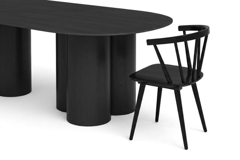 Juno Matgrupp rektangulärt 220 cm Svart med 6 Tyrö Matstolar - Svartlaserad ek - Products - Möbler - Bord & matgrupp - Matgrupp