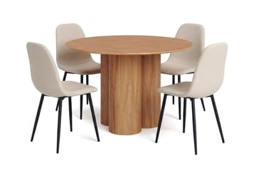Beige/Svarta metallben - Brun
