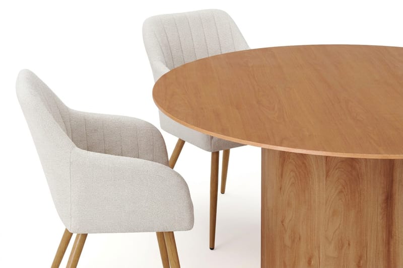 Juno Matgrupp runt 150 cm Ek med 6 Filippa Matstolar - Ek - Products - Möbler - Bord & matgrupp - Matgrupp