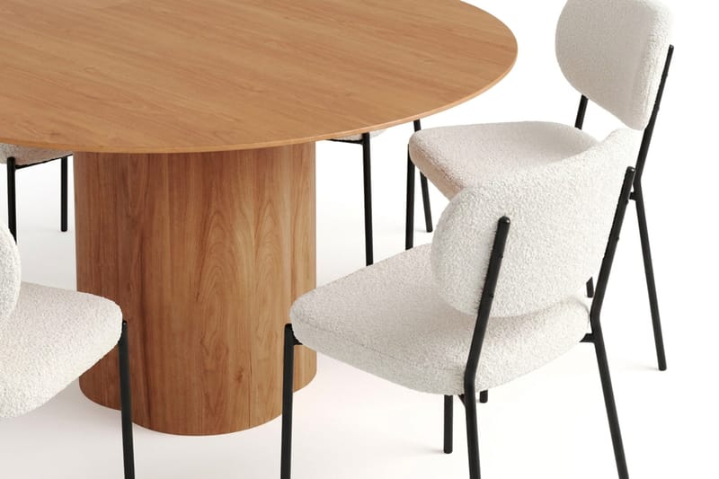 Juno Matgrupp runt 150 cm Ek med 6 Gemmiano Matstolar - Ek - Products - Möbler - Bord & matgrupp - Matgrupp