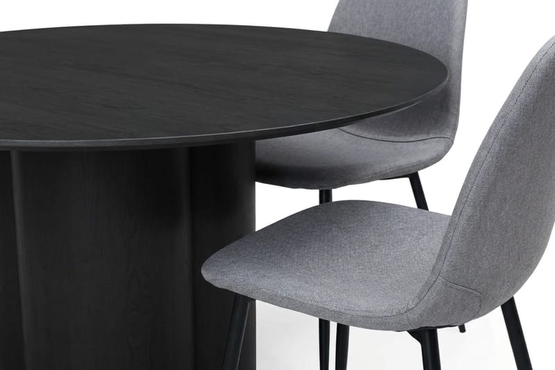 Juno Matgrupp runt 150 cm Svart med 6 Nibe Matstolar - Svart - Products - Möbler - Bord & matgrupp - Matgrupp