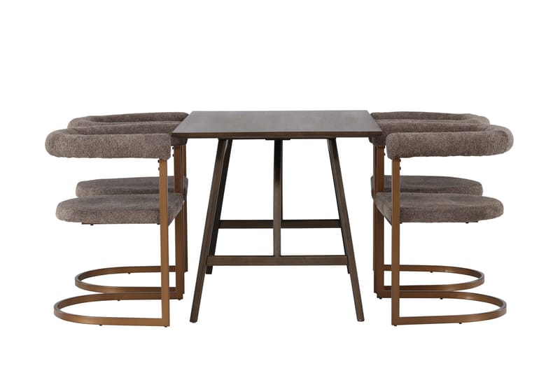 Kaseidon Matgrupp 120 cm Rektangulär med 4 Morning stolar - Brun - Products - Möbler - Bord & matgrupp - Matgrupp