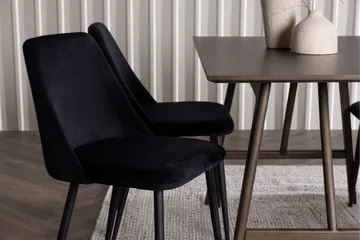 Kaseidon Matgrupp 120 cm Rektangulär med 4 Night stolar - Svart - Products - Möbler - Bord & matgrupp - Matgrupp