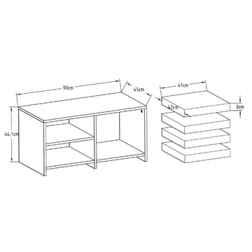 Kavon Soffbordsset 90x44,1x45 cm - Varm ek och safirek - Products - Möbler - Bord & matgrupp - Soffbord