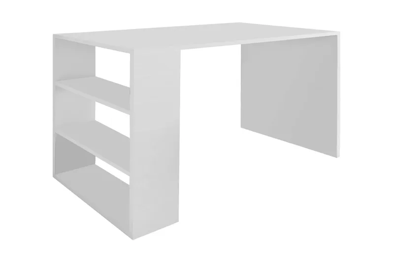 Irbene Skrivbord 90 cm med Förvaring 3 Hyllor, Vit
