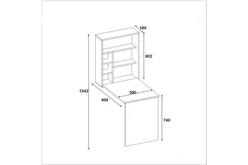 Irbene Väggskrivbord 59 cm med Förvaring Hylla - Natur - Products - Möbler - Bord & matgrupp - Kontorsbord - Datorbord