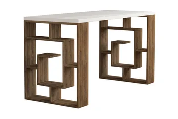 Mazell Skrivbord 140 cm med Förvaring Hyllor - Brun/Vit - Products - Möbler - Bord & matgrupp - Kontorsbord - Datorbord