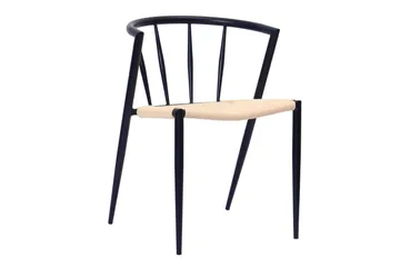 Kopparbo Matbord 106 cm med 4 Winston Matstolar - White / Beige / Metallben Svart - Products - Möbler - Bord & matgrupp - Matgrupp