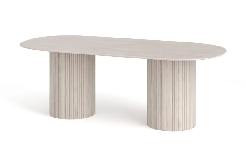 Kopparbo Matbord Oval 220x100 cm Fanér, Vitlaserad ek