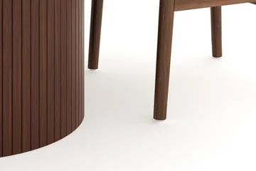 Kopparbo Matgrupp 120 cm Rund med 4 Dastoori Matstol - Mörkbrun - Products - Möbler - Bord & matgrupp - Matgrupp