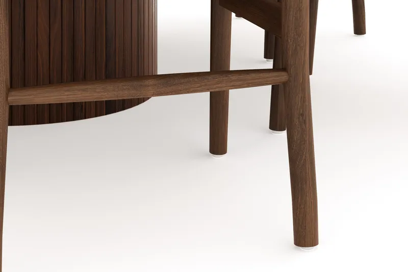 Kopparbo Matgrupp 150 cm Rund med 6 Dastoori Matstolar - Valnöt - Products - Möbler - Bord & matgrupp - Matgrupp