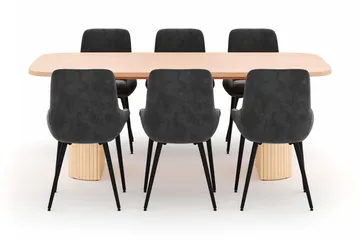 Kopparbo Matgrupp 200x90cm med 6 Alsarp Matstolar - Natural - Products - Möbler - Bord & matgrupp - Matgrupp