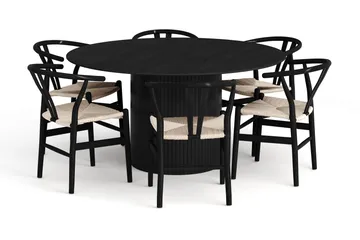 Svart/Natur/Beige - Svartlaserad ek