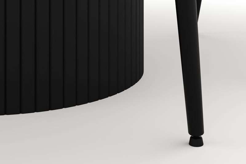 Kopparbo Rund Matgrupp 106-156cm med 6 Alsarp Matstolar - Svart - Products - Möbler - Bord & matgrupp - Matgrupp