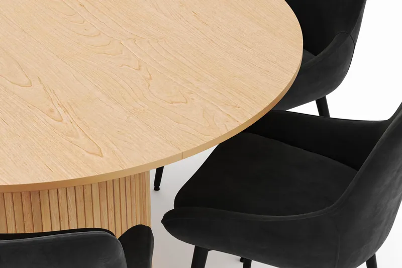 Kopparbo Rund Matgrupp 130-150 cm 6 Alsarp Matstolar - Natural - Products - Möbler - Bord & matgrupp - Matgrupp