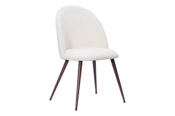 Kopparbo Runt Matbord 120 cm med 4 Nibe Plus Matstolar - Mörkbrun / Vit Bouclé / Metallben Valnöt - Products - Möbler - Bord & matgrupp - Matgrupp