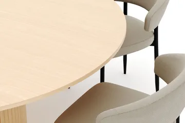 Kopparbo Runt Matbord 180 cm med 6 Sawako Stolar - Whitewash - Products - Möbler - Bord & matgrupp - Matgrupp