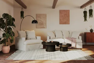 Kopparbo Soffbord 90 cm Runt Svart - Svartlaserad ek - Products - Möbler - Bord & matgrupp - Soffbord
