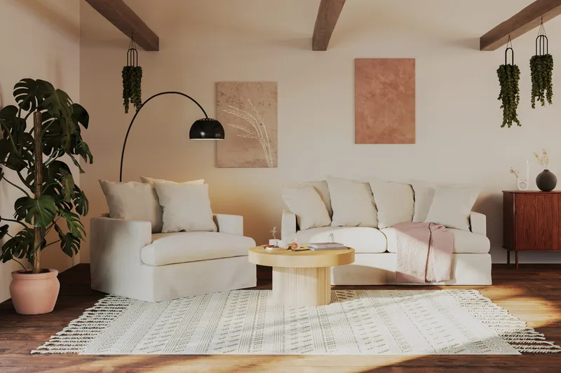 Kopparbo Soffbord 90 cm Runt Vitlaserad Ek - Ljust vitlaserat ekträ - Products - Möbler - Bord & matgrupp - Soffbord