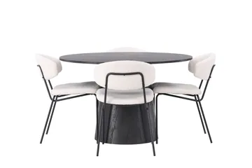 Lanzo Matgrupp 120 cm Rund med 4 Chico Stolar - Mocca - Products - Möbler - Bord & matgrupp - Matgrupp