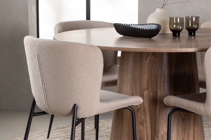 Lanzo Matgrupp 120 cm Rund med 4 Modesto Stolar - Natur - Products - Möbler - Bord & matgrupp - Matgrupp