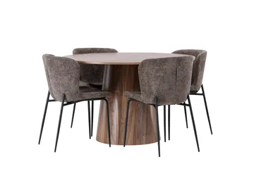 Lanzo Matgrupp 120 cm Rund med 4 Modesto Stolar - Natur - Products - Möbler - Bord & matgrupp - Matgrupp