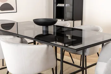 Leif Matgrupp 200 cm Rektangulär med 6 Berit stolar - Svart - Products - Möbler - Bord & matgrupp - Matgrupp