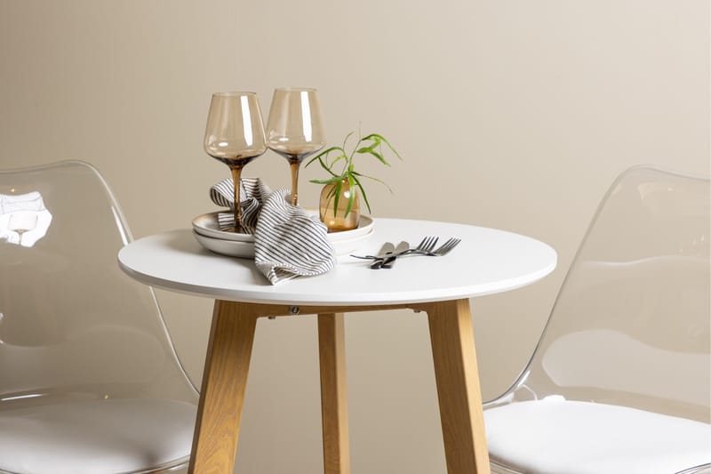 Leonora Matgrupp 65 cm Rund med 2 Edvin stolar - Vit - Products - Möbler - Bord & matgrupp - Matgrupp