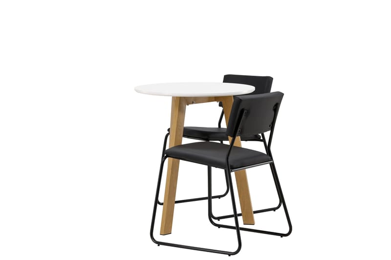 Leonora Matgrupp 65 cm Rund med 2 Kenth Stolar - Svart - Products - Möbler - Bord & matgrupp - Matgrupp