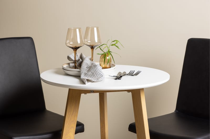 Leonora Matgrupp 65 cm Rund med 2 Today stolar - Svart - Products - Möbler - Bord & matgrupp - Matgrupp