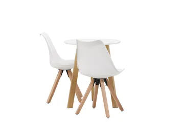 Leonora Matgrupp  65 cm Rund med 2 Zeno stolar - Vit - Products - Möbler - Bord & matgrupp - Matgrupp